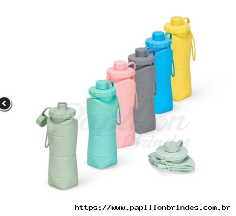 Garrafa Dobr�vel Silicone 600ml
