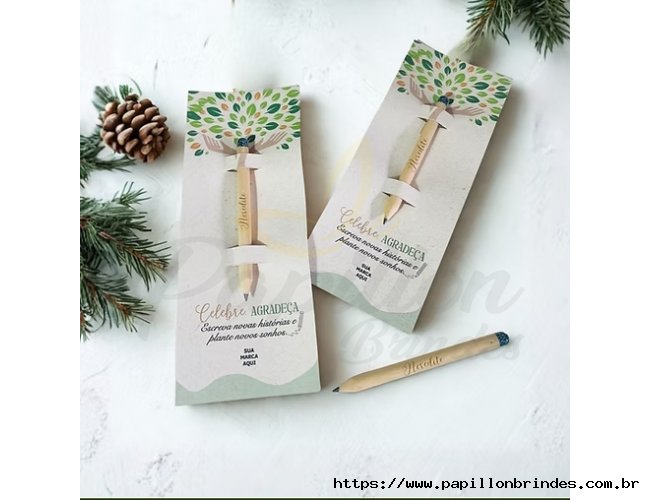 Mini L�pis Semente com Tag personalizada