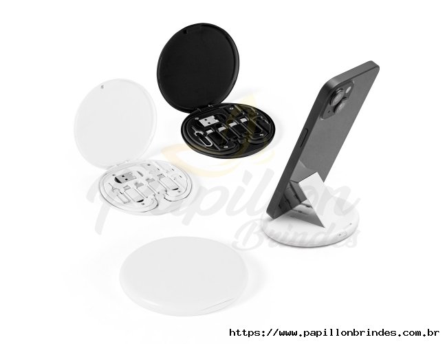 SYSTROM. Conjunto cabo e adaptadores de carregamento super-rpido em ABS 100% reciclado que permite a transferncia de d