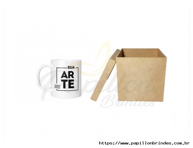 CANECA PORCELANA COM CX MDF