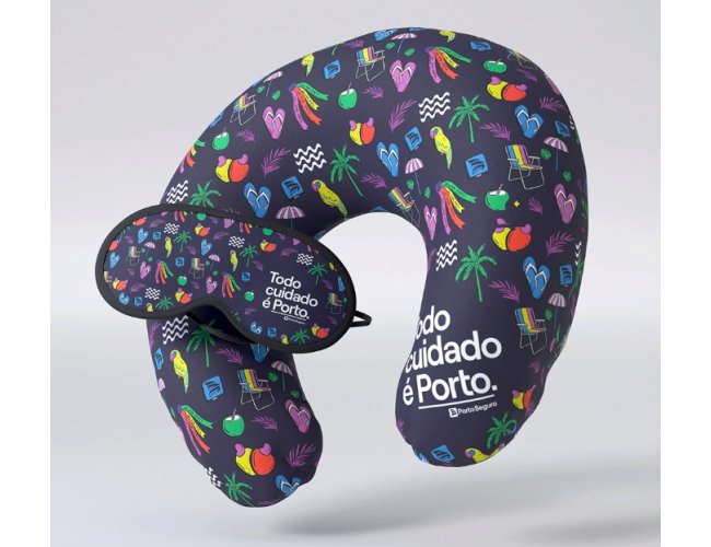 Kit Viagem 2 Almofada de Pesco�o + M�scara Dormir