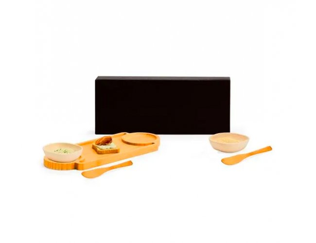 Conj. Para Petiscos Em Bambu/Fibra De Bambu - 5 P�s - Exclusive