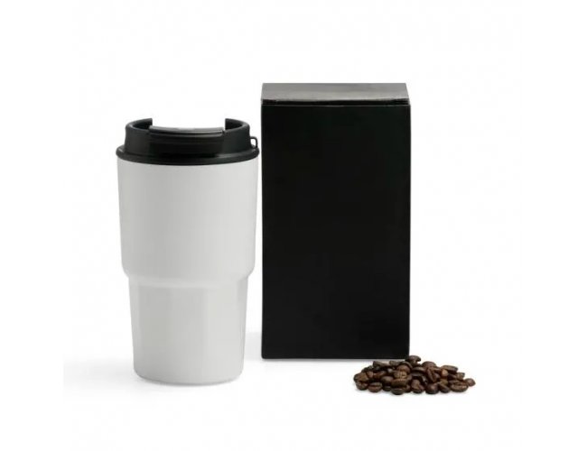 Copo Térmico Em Aço Inox - Branco - 450 Ml