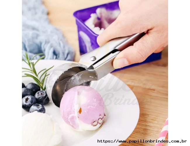 Colher De Sorvete Com Ejetor Inox