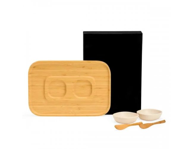 Conj. Para Petisco Em Bambu / Fibra De Bambu - 5 Pçs