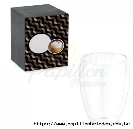 COPO DE VIDRO PAREDE DUPLA 350 ML