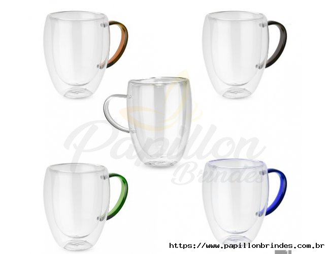Caneca de vidro borossilicato 350ML