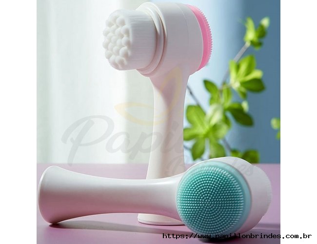 Escova De Limpeza Facial 2 em 1 Massagem Esponja Para Skin Care