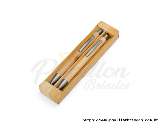 Kit Ecolgico Caneta e Lapiseira Bambu