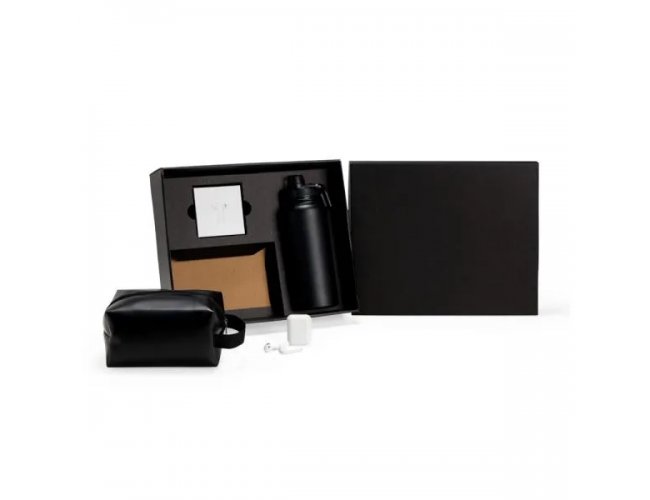 Kit Garrafa, Fone Bluetooth E Necessaire - 3 Pçs