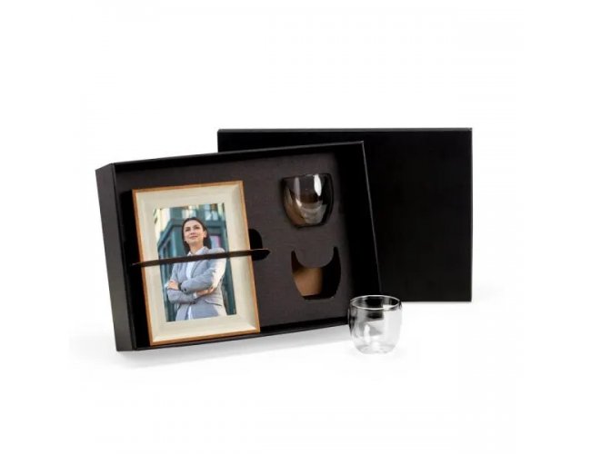 Kit Porta Retrato e Copos - 3 peças