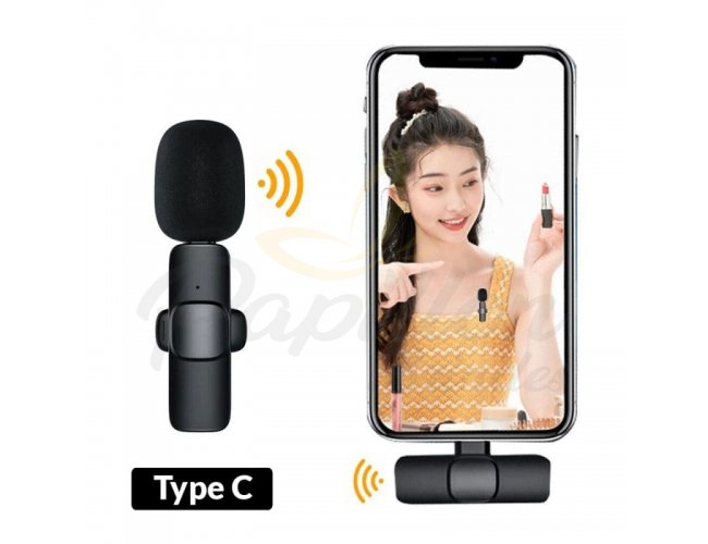 Microfone Lapela Sem Fio Compatível Android Usb C Type C