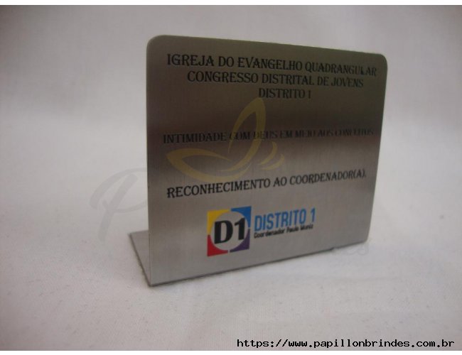 PLACA DE HOMENAGEM EM L