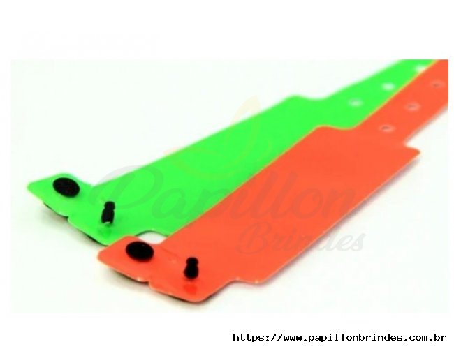 Pulseira PVC Larga com bot�o trava