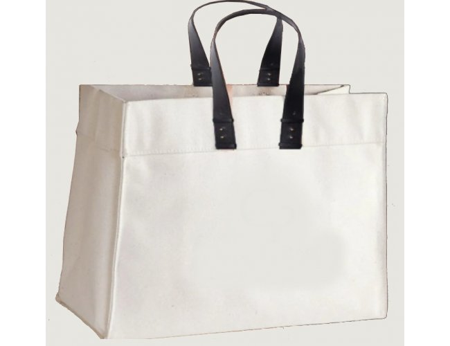 Bolsa Lona de Algodo com Ala de Corino